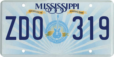MS license plate ZDO319