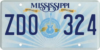 MS license plate ZDO324