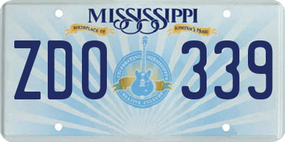 MS license plate ZDO339