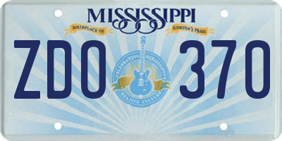 MS license plate ZDO370
