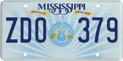 MS license plate ZDO379