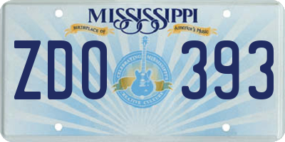 MS license plate ZDO393