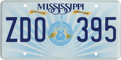MS license plate ZDO395