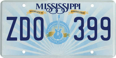 MS license plate ZDO399