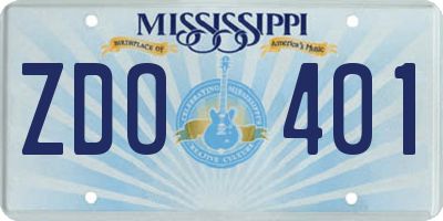 MS license plate ZDO401