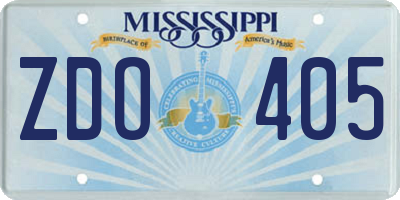 MS license plate ZDO405