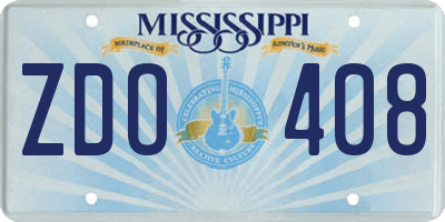 MS license plate ZDO408