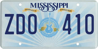 MS license plate ZDO410