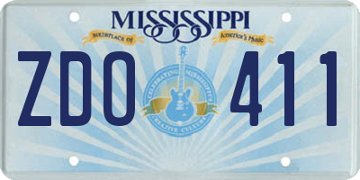 MS license plate ZDO411