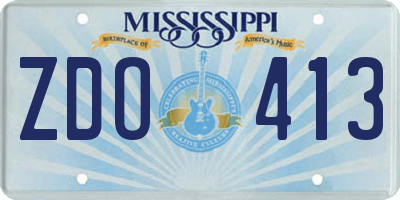 MS license plate ZDO413