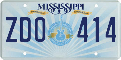 MS license plate ZDO414