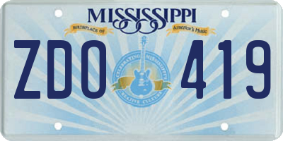 MS license plate ZDO419