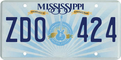 MS license plate ZDO424