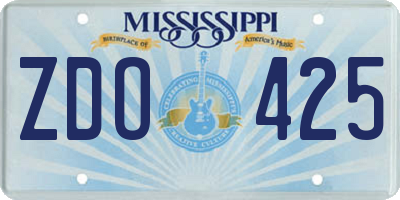 MS license plate ZDO425