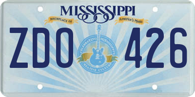 MS license plate ZDO426