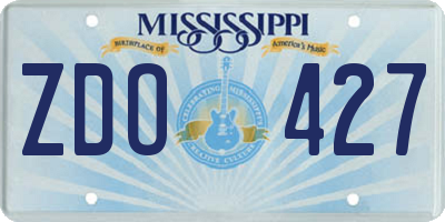 MS license plate ZDO427