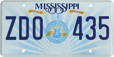 MS license plate ZDO435