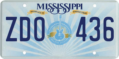 MS license plate ZDO436