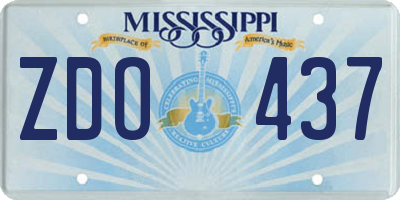 MS license plate ZDO437