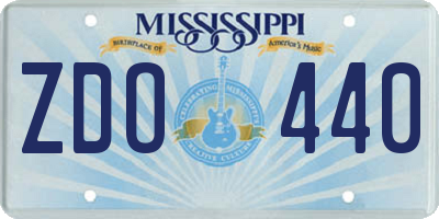 MS license plate ZDO440