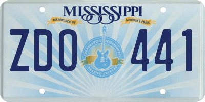 MS license plate ZDO441