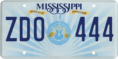 MS license plate ZDO444