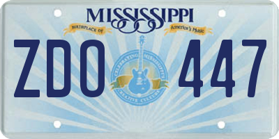 MS license plate ZDO447