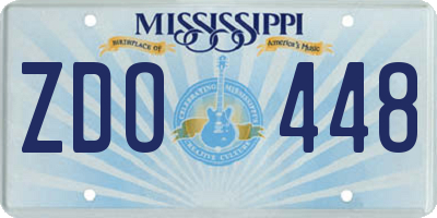 MS license plate ZDO448