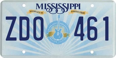 MS license plate ZDO461