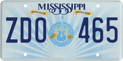 MS license plate ZDO465