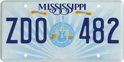 MS license plate ZDO482