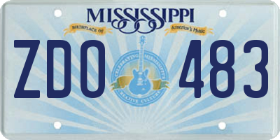 MS license plate ZDO483