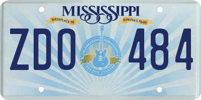 MS license plate ZDO484
