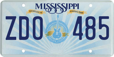 MS license plate ZDO485
