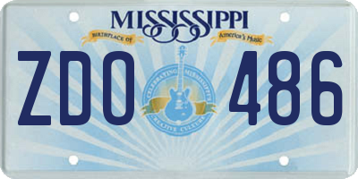 MS license plate ZDO486