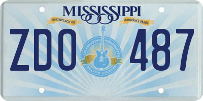 MS license plate ZDO487