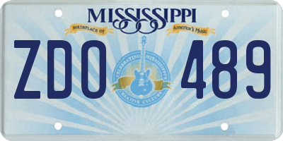MS license plate ZDO489