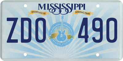 MS license plate ZDO490