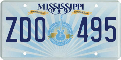 MS license plate ZDO495