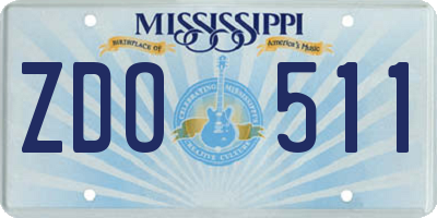 MS license plate ZDO511