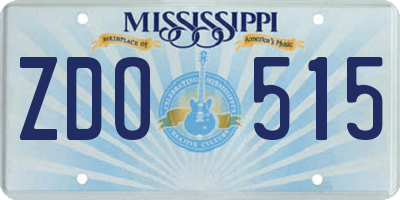 MS license plate ZDO515
