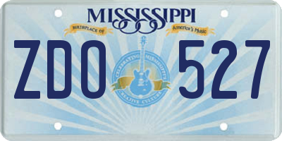 MS license plate ZDO527