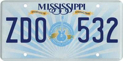 MS license plate ZDO532