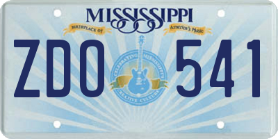 MS license plate ZDO541