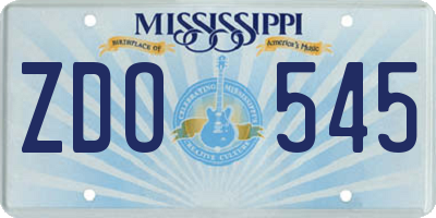 MS license plate ZDO545
