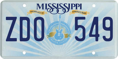 MS license plate ZDO549