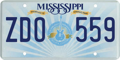 MS license plate ZDO559
