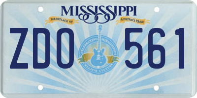 MS license plate ZDO561