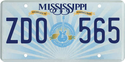 MS license plate ZDO565
