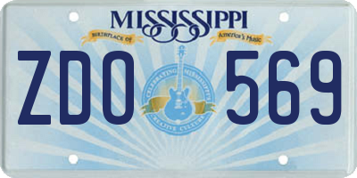 MS license plate ZDO569